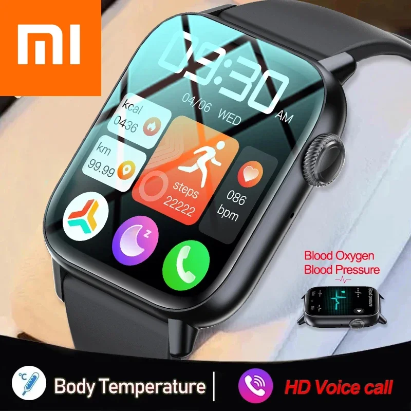Смарт-часы Xiaomi Bluetooth Call 1.83 HD 240 * 280 Экран True Blood Oxygen, термометр для тела, умные часы, женские 100 + спортивных режимов Изображение 0