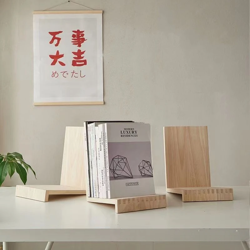 Современная минималистичная офисная мебель Книжные полки из массива дерева Книжные шкафы для креативного интерьера Деревянные столы для студентов Журнальные стойки Изображение 0