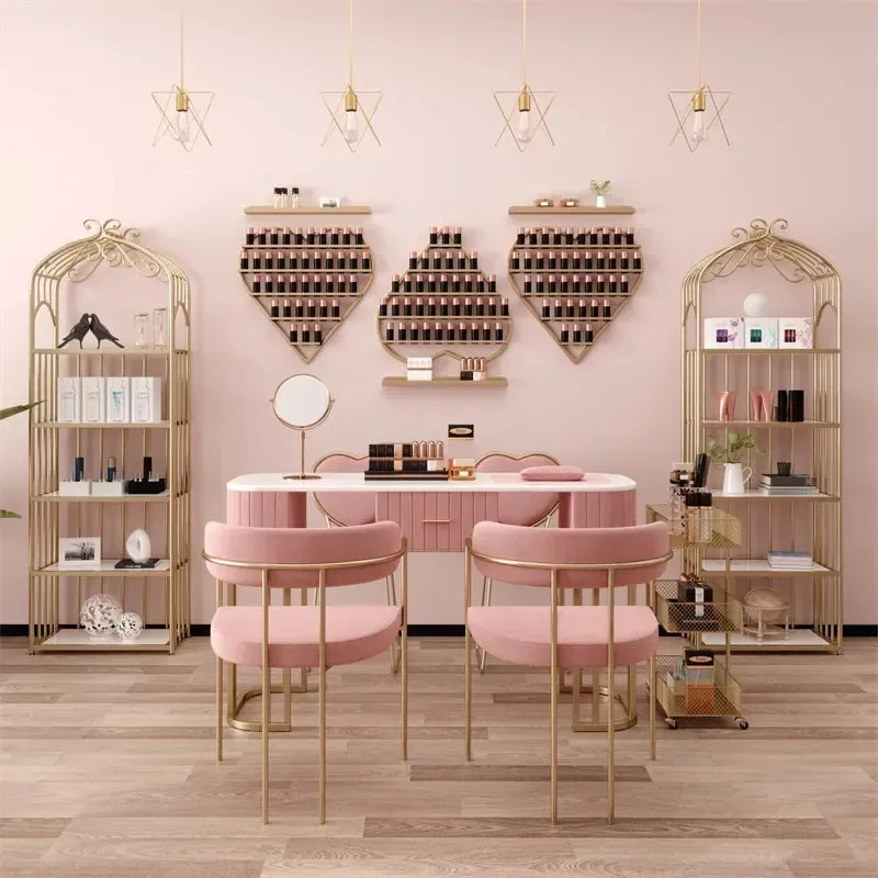 Современный минималистичный маникюрный стол и набор стульев, легкие Роскошные столы для салона красоты, мебель для салона, Домашний стол для макияжа ногтей Изображение 0