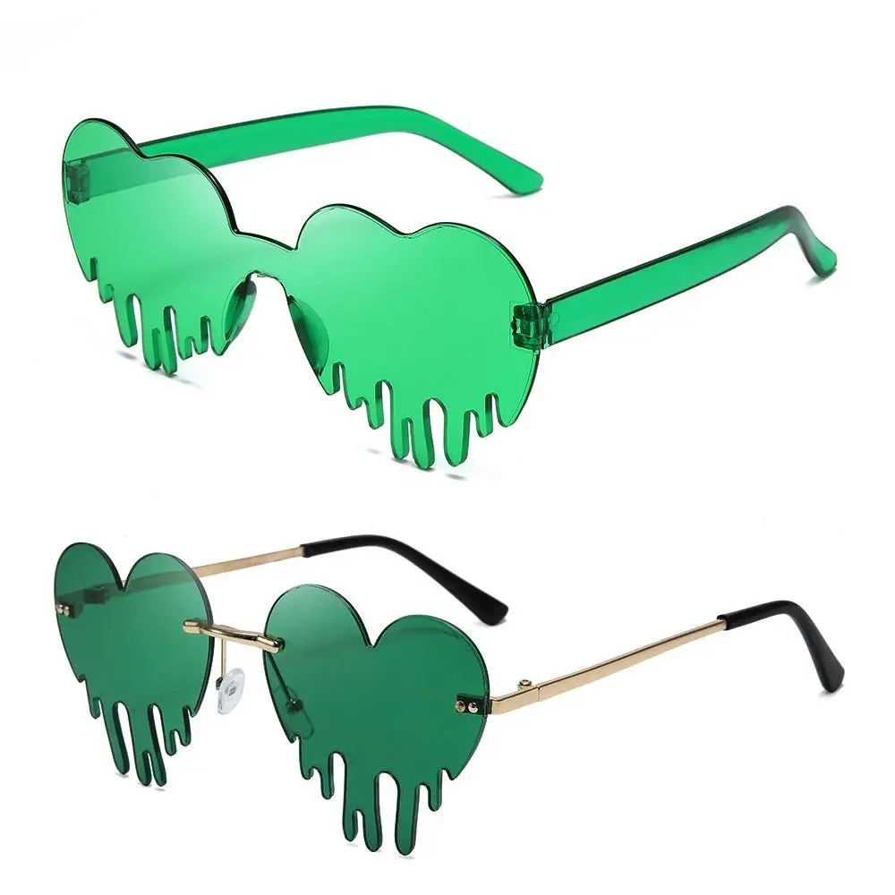Солнцезащитные очки с Ирландским трилистником на День Святого Патрика, Зеленые Очки с Четырехлистным клевером, Модные Солнцезащитные очки без оправы, украшения для костюмов для вечеринок. Изображение 5