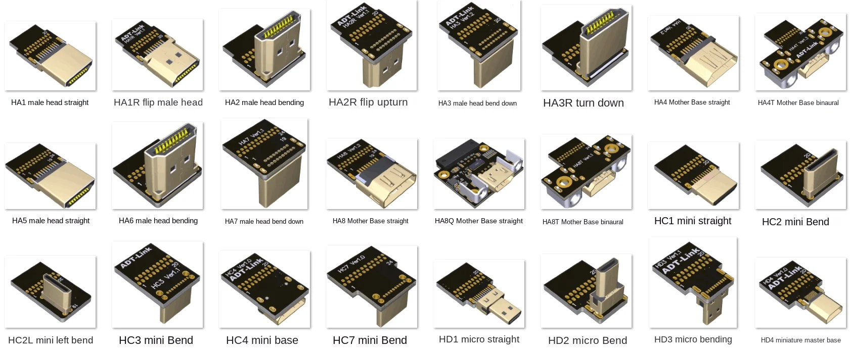 Стандартный удлинительный кабель ADT от HDMI до Mini HDMI (от типа A до типа C) Встроенный плоский тонкий видео-удлинитель с двумя штекерами 4K / 144Hz Изображение 1