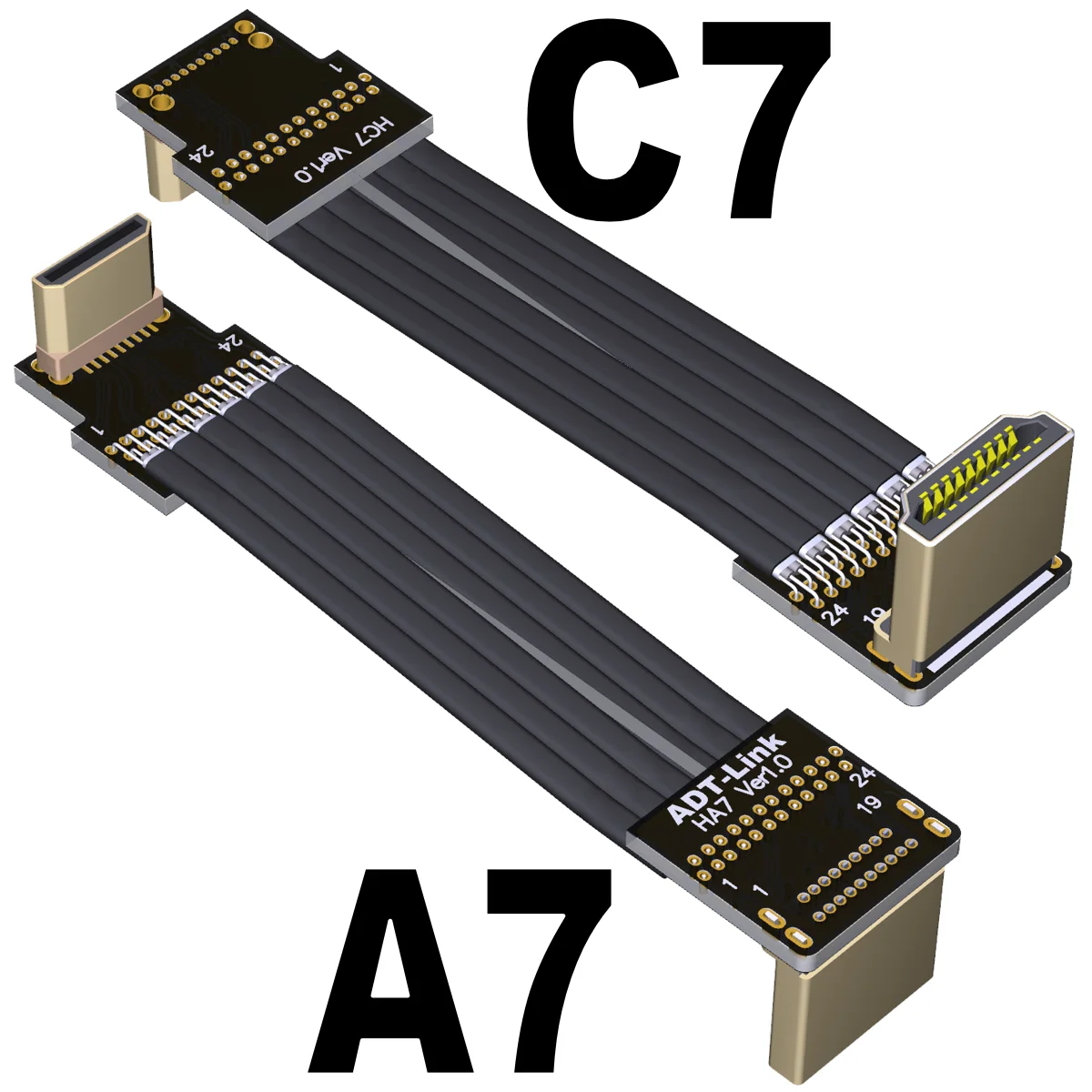 Стандартный удлинительный кабель ADT от HDMI до Mini HDMI (от типа A до типа C) Встроенный плоский тонкий видео-удлинитель с двумя штекерами 4K / 144Hz Изображение 4