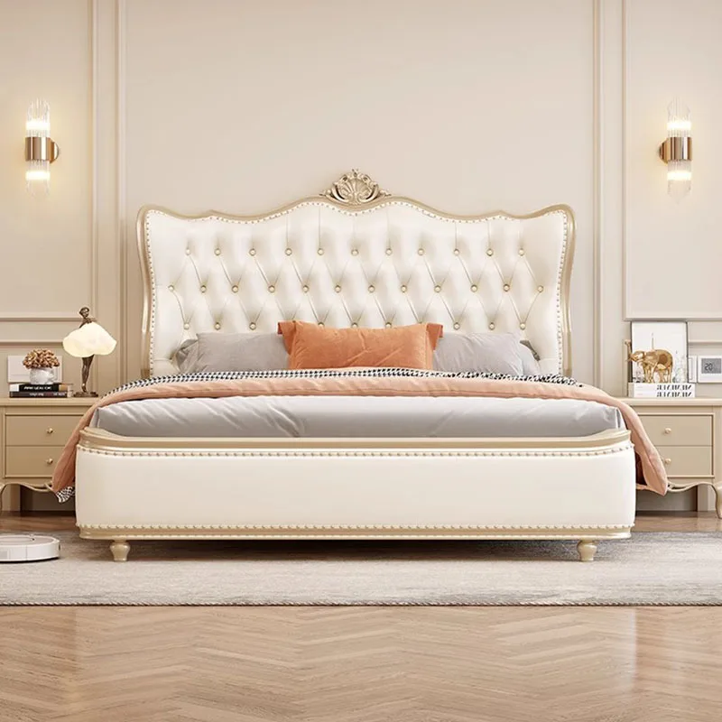 Уникальная современная двуспальная кровать для хранения вещей Queen Twin King Двуспальная кровать Белая Роскошная мебель Princess Camas De Matrimonio Dormitorio Изображение 0