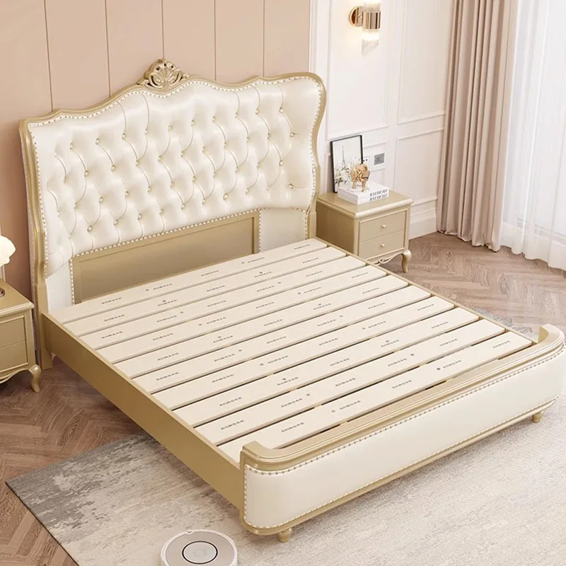 Уникальная современная двуспальная кровать для хранения вещей Queen Twin King Двуспальная кровать Белая Роскошная мебель Princess Camas De Matrimonio Dormitorio Изображение 2