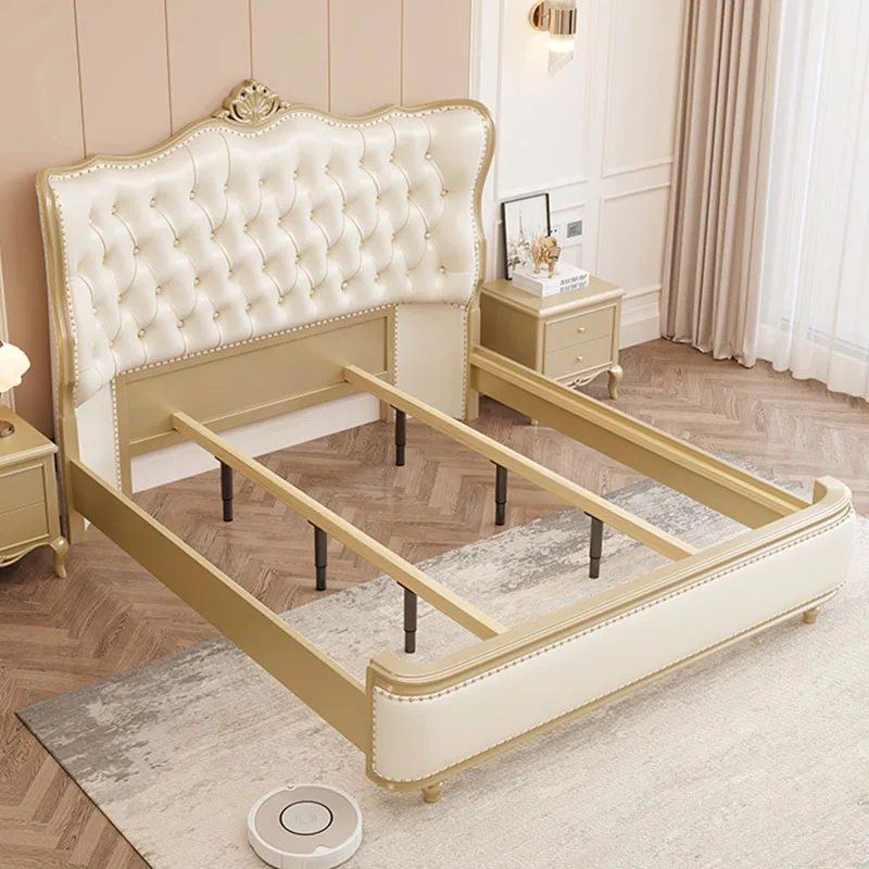 Уникальная современная двуспальная кровать для хранения вещей Queen Twin King Двуспальная кровать Белая Роскошная мебель Princess Camas De Matrimonio Dormitorio Изображение 3
