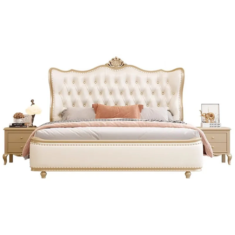 Уникальная современная двуспальная кровать для хранения вещей Queen Twin King Двуспальная кровать Белая Роскошная мебель Princess Camas De Matrimonio Dormitorio Изображение 5