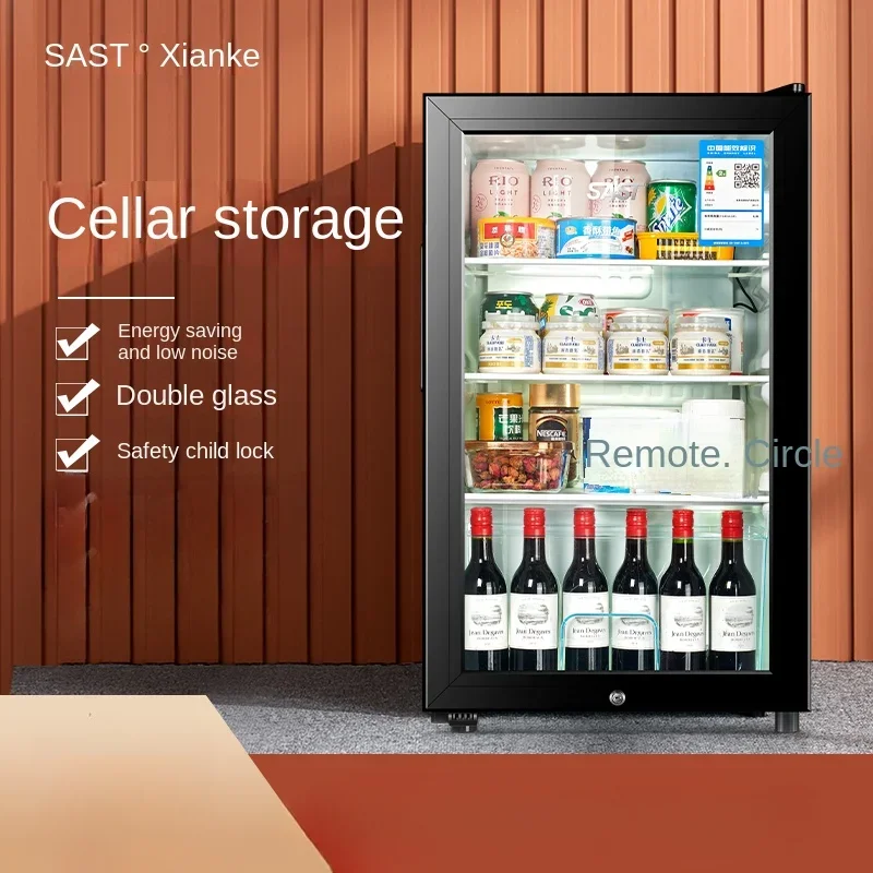Холодильник Xianke, Ледяной бар, Маленький прозрачный холодильник, Для хранения чая в домашних условиях, напитков с красным вином Изображение 0