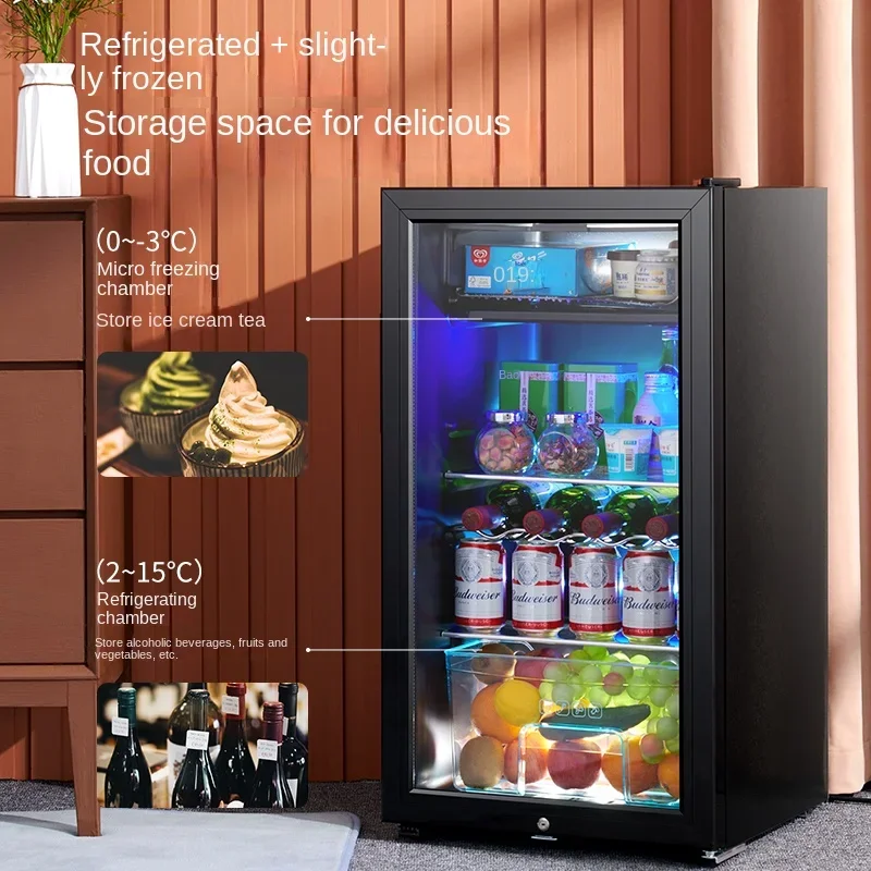 Холодильник Xianke, Ледяной бар, Маленький прозрачный холодильник, Для хранения чая в домашних условиях, напитков с красным вином Изображение 1