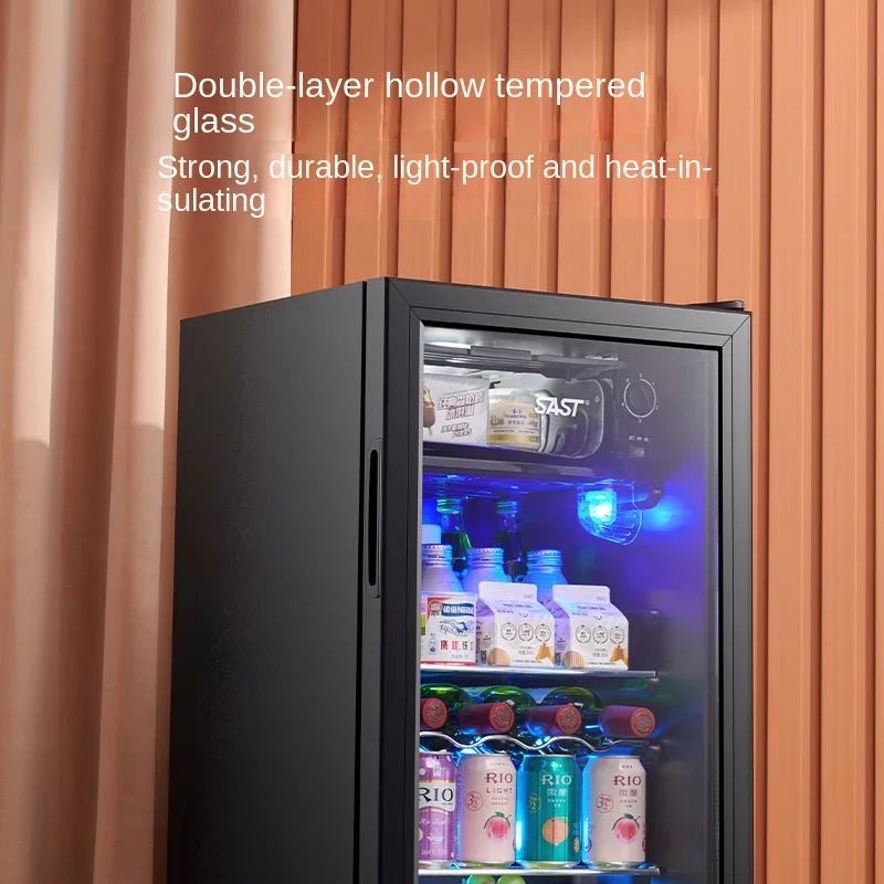 Холодильник Xianke, Ледяной бар, Маленький прозрачный холодильник, Для хранения чая в домашних условиях, напитков с красным вином Изображение 3