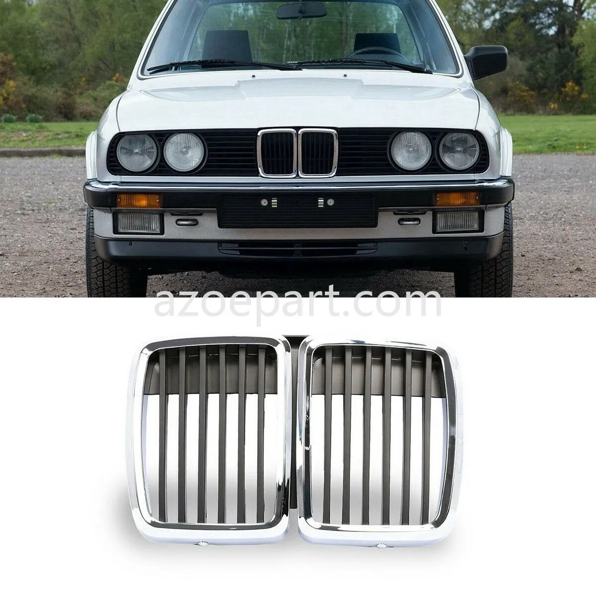 Центральная решетка радиатора переднего капота, черный цвет для BMW E30 M3 3 серии 1982-1991 гг. Изображение 2