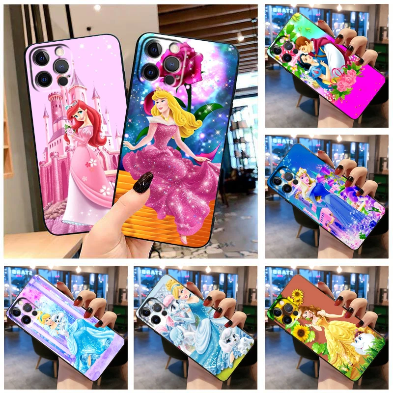 Чехол Для телефона Disney Fairy tale Princess Для Apple iPhone 14 13 12 11 SE XS XR X 7 8 6 mini Plus Pro MAX 2020 Черный Чехол Изображение 0