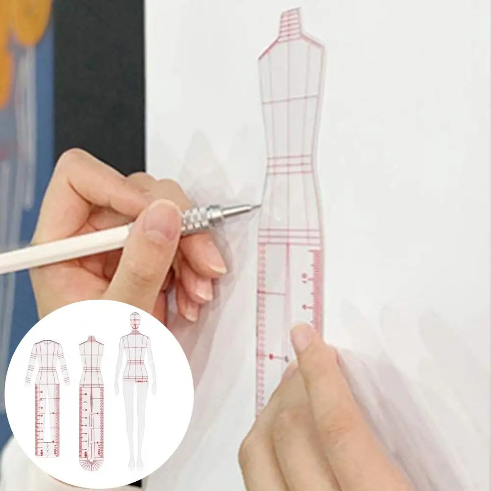 Шаблон модного рисунка Линейка Шаблон иллюстрации Линейка Школьные Эстетические Линейки Шаблон дизайна рисунка Инструменты для пошива Изображение 1