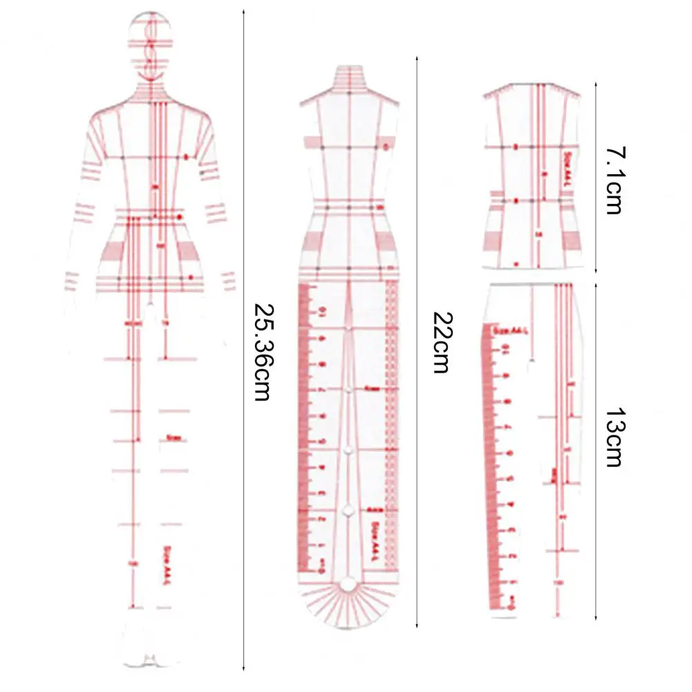 Шаблон модного рисунка Линейка Шаблон иллюстрации Линейка Школьные Эстетические Линейки Шаблон дизайна рисунка Инструменты для пошива Изображение 4