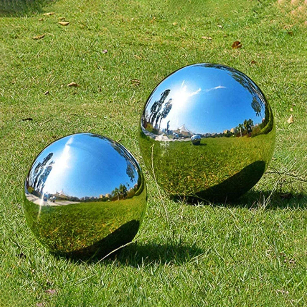 Шар для созерцания сада, Зеркальные шары, Светоотражающая сфера, Полый Бесшовный пруд из полированной нержавеющей стали, Открытый Металлический плавающий Изображение 3